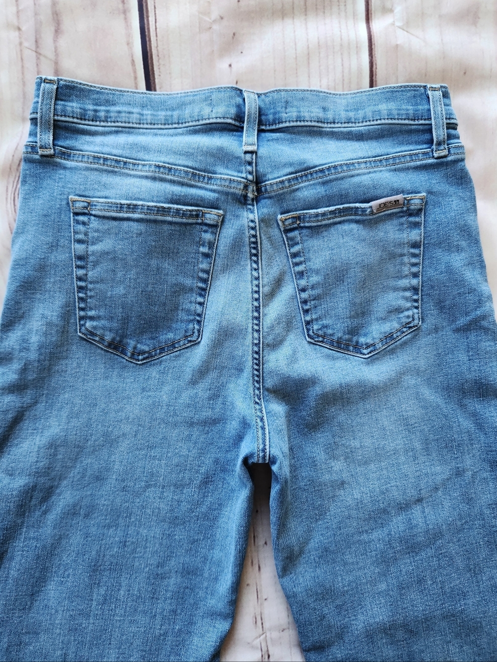 Joe's Jeans Wide Leg High Waist Raw Hem Cropped Jeans Blue, Women's Size 29 - Picture 5 of 9